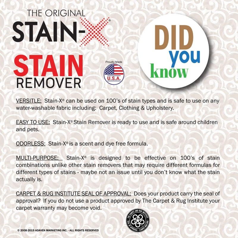 STAIN-X Stain Remover - Multi-Purpose Stain Remover for Carpet, Upholstery