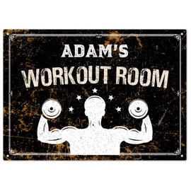 Sigo Signs, Custom Workout Sign, Wall Decor Gym Sign For Man, Home, Fitness and Exercise Space Indoor/Outdoor Christmas Gift Sign, 14x10 Inches, ACM, Fade Resistant, Made in USA