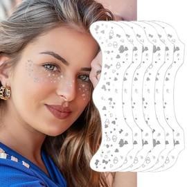 FFWTPY Pack of 6 Glitter Freckles Makeup Patches Glitter Freckles Face Tattoo Golden Sparkling Freckles for Party, Festival, Christmas