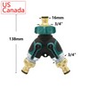 Water Control 2-Way Garden Hose Splitter for Outdoor Faucets –