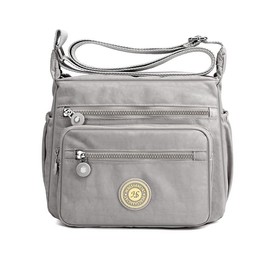 Simcat Crossbody Bag Multi-Pocket Crossbody Handbags Womens Shoulder Bags Messenger Bags Nylon Waterproof Bags for Ladies Wife Mom Large (GREY)