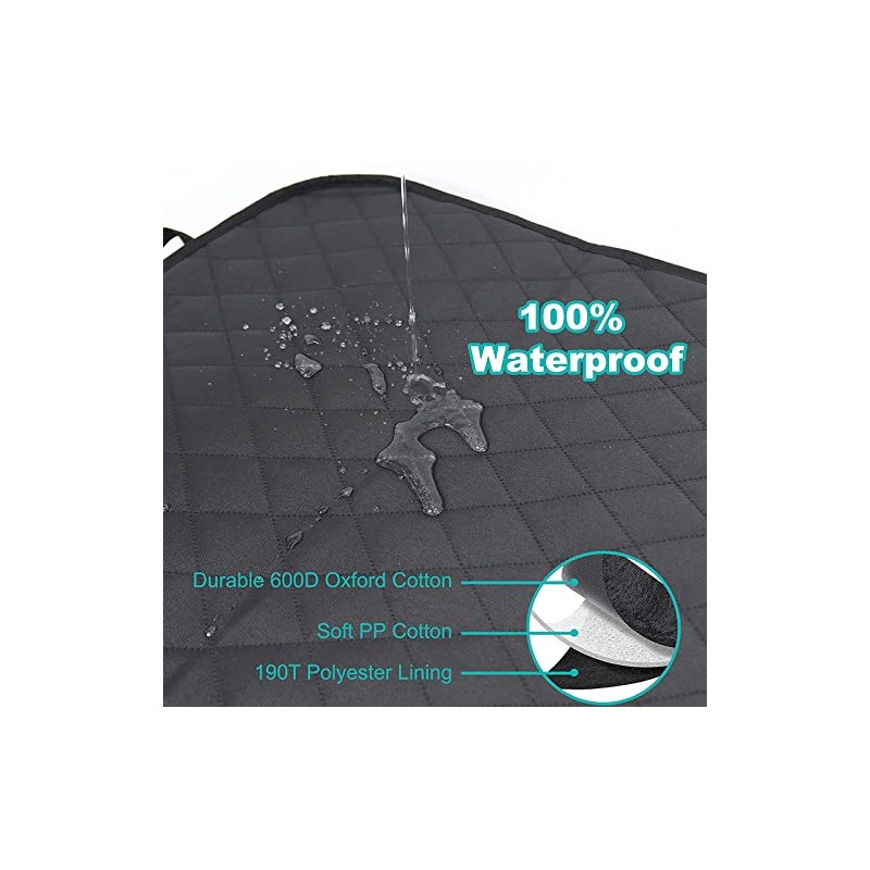 Asiento Perro, Cubre Asiento Funda Individual para Perro (Negro)