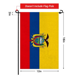 Ecuador Garden Flags Small Ecuadorian Flag 12x18 Inch Double-Sided Burlap Flag for Outdoor Yard, Porch & Patio Decoration (Ecuador)