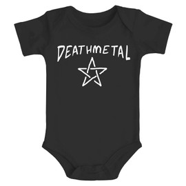 MoonWorks® Funny Deathmetal Pentagram Baby Bodysuit Gift for Newborn and Babies, Deathmetal Black