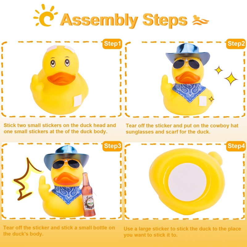 CoFuBcad Finger Rubber Duck Car Dashboard Decorations Duck Car Ornaments