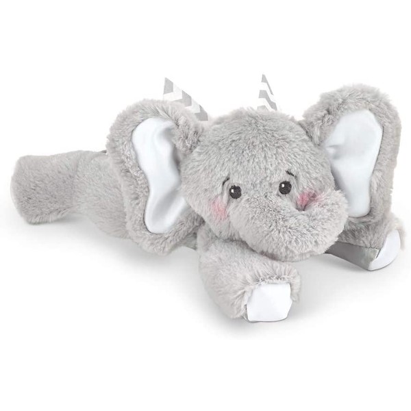 Bearington Baby Spout Plush Stuffed Animal Gray Elephant with Rattle, 8 inches
