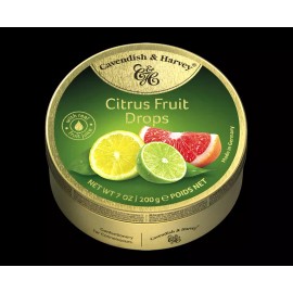 CAVENDISH & HARVEY Citrus Fruits Drops Hard Candy 7 oz 200g SEALED TIN  Germany