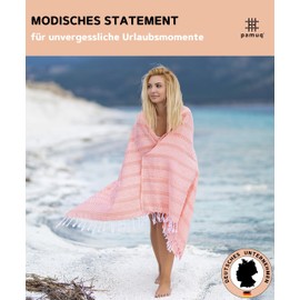 Pamuq® Beach Towel - XXL Sauna Towel / Bath Towel - Large Cotton Hammam Towel - Oeko-Tex® Shower Towel / Pestemal Hand Towel / Fouta / Pareo / Yoga Towel / Sports Towel / Sarong - For Men and Women