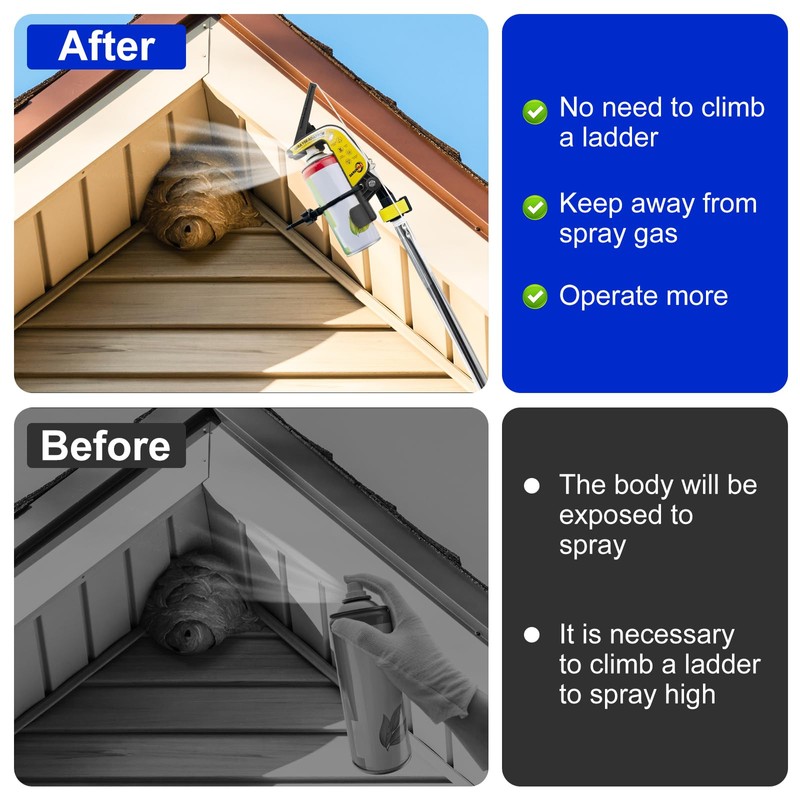 Spray Can Extension Pole Adaptor,Adjustment Sprayer Bracket Adaptor for Wasp/Hornet/Bee