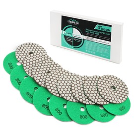 Diamond Dry Polishing Pad LEKOMESH - 8pcs 4 Inch(100MM) #800 Dry Polishing Wheel Set for Granite Marble Artificial Stone Quartz,Polishing Pad for Grinder or Polisher