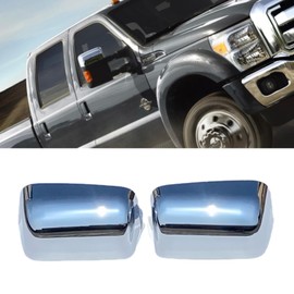 Abagael Chrome Top Half Mirror Caps Cover Trim Compatible with 2009-2016 Ford F250 F350 F450 Super Duty Towing Accessories (CHROME)