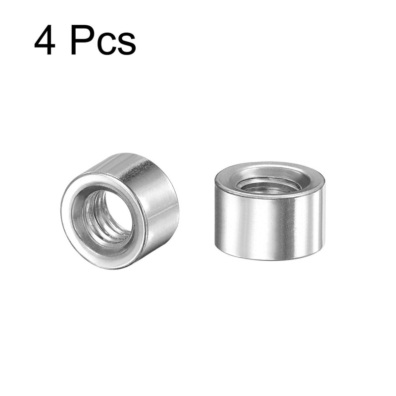 sourcing map Round Weld Nuts, M6 x 10mm x 6mm