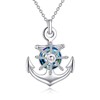 VONALA Anchor Necklace 925 Sterling Silver Anchor Ocean Pendant Necklace