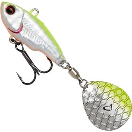 Savage Gear Fat Tail Spin Sinking Jig Spinner Size / Weight / Colour: 5.5 cm / 9 g / Lemon Back Flash