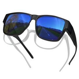 QOOL TIMES Living out your 45 HD Polarized Fit Over XL Square Sunglasses Lightweight men Women