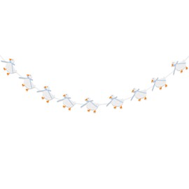 Goose Banner Baby Shower Garland Blue Plaid Bow Birthday Decorations Farm Animals Party Decoration for Kids Girls Boys 1st 2nd 3rd Birthday