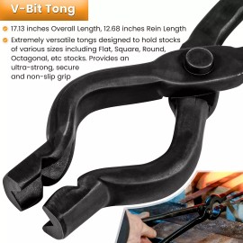 Unbranded/Generic Beginner Knife Making Blacksmith Tongs Hammer Tools Set Bladesmith Anvil Forge