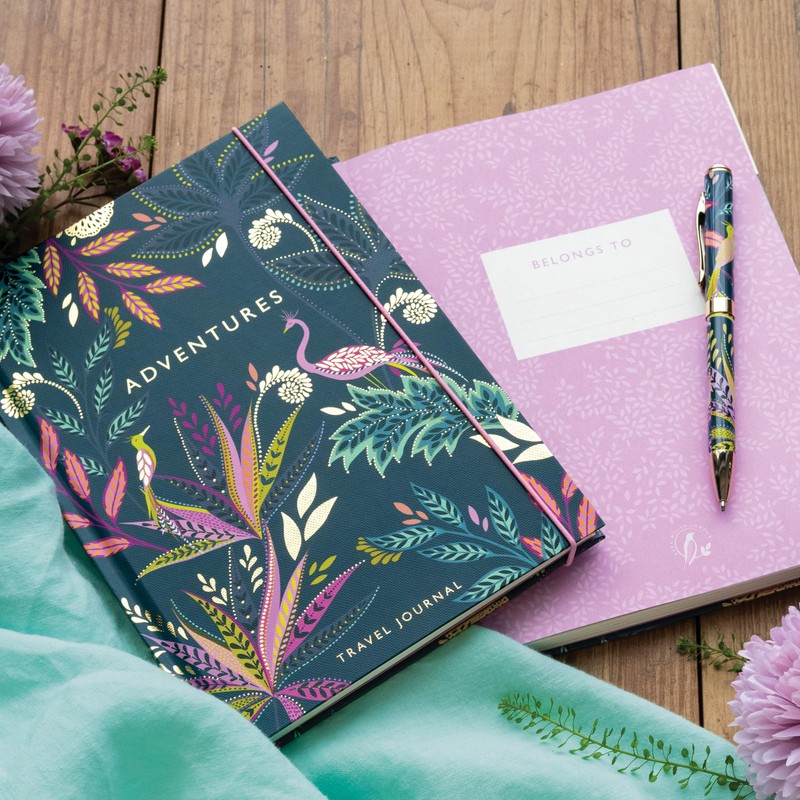 Sara Miller Savannah A5 Travel Journal with tabbed pages and