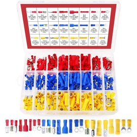 Hilitchi 360 Pcs Assorted Insulated Electrical Electrical Wire Terminals Crimp Connectors Spade Set