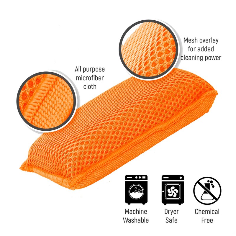 Commercial Miracle Microfiber Kitchen Sponge by Scrub-It - Large -