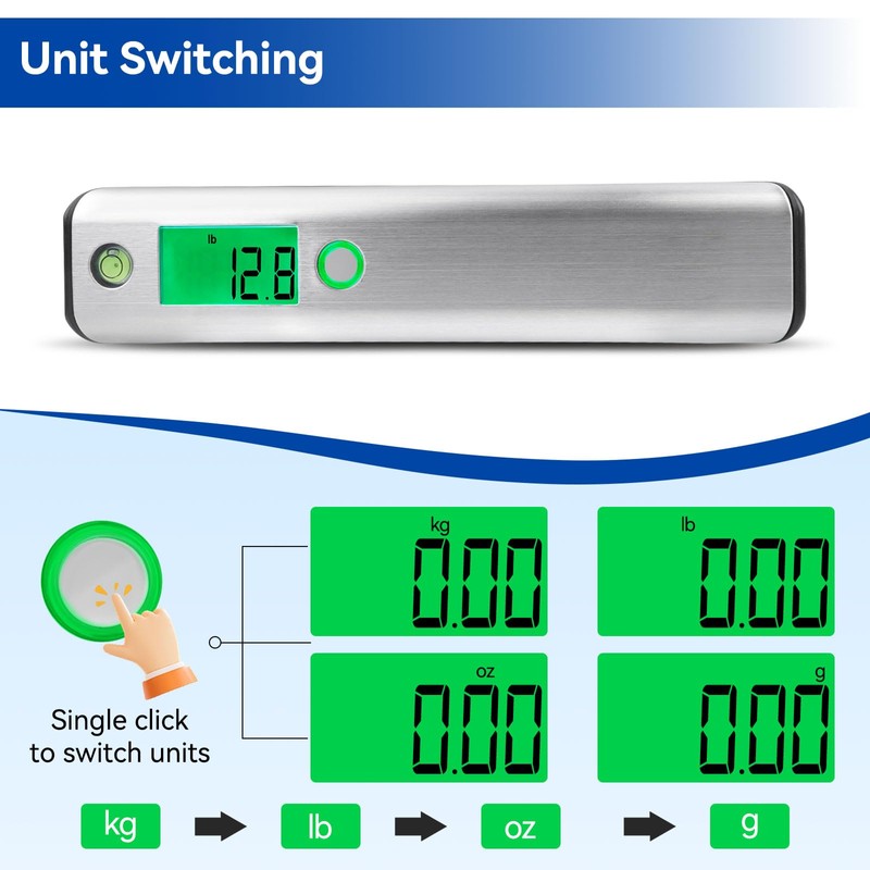 110lb Digital Luggage Scale with Overweight Alert for Air Travel