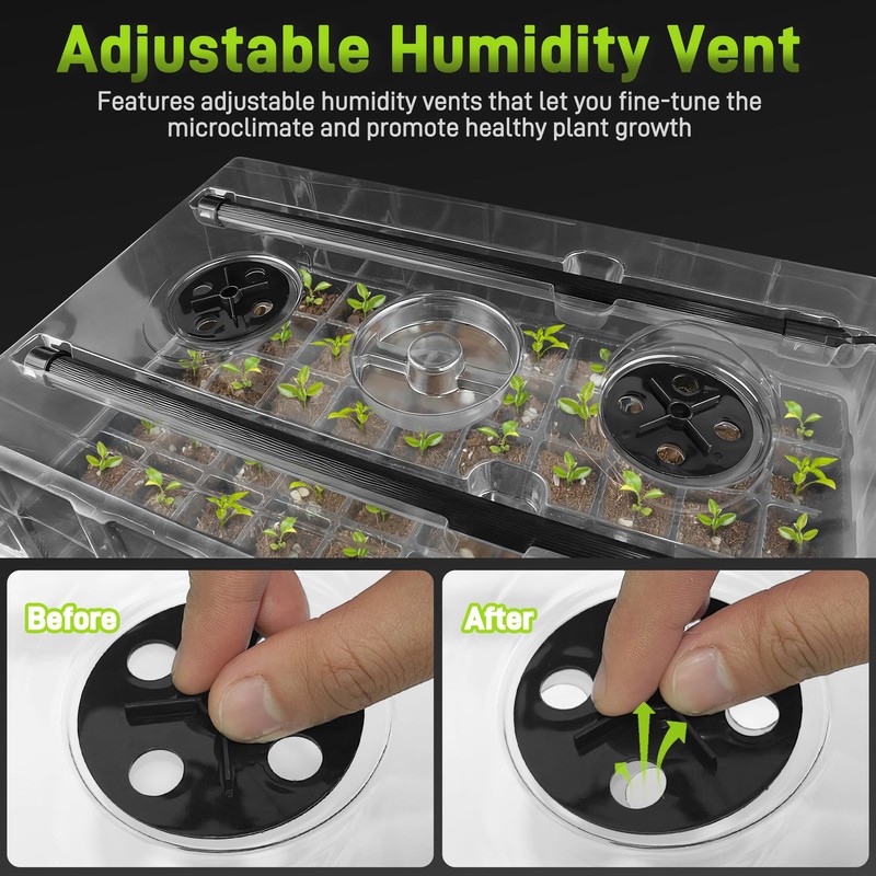 Mulctun 120-Cell Seed Starter Tray with Grow Light, Seedling Starter