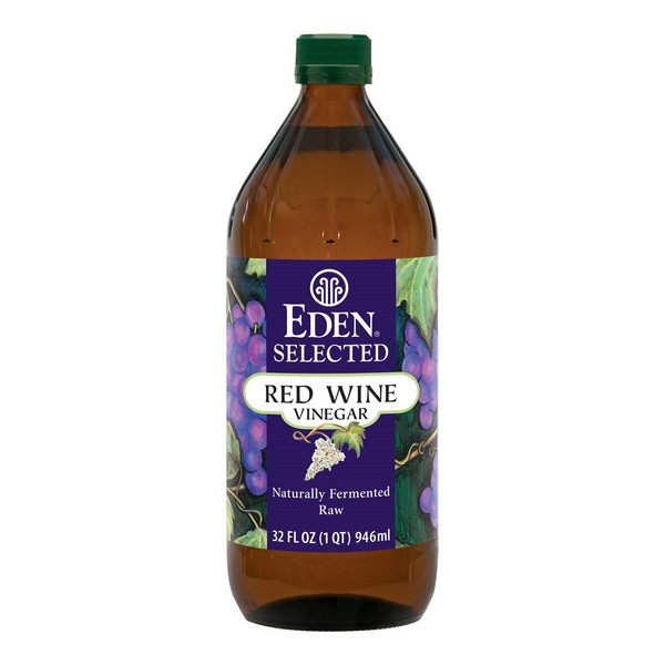 Eden Organic Red Wine Vinegar, 32 fl oz, Raw, Amber Glass