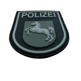 Polizeimemesshop - Police Lower Saxony Black Ops Rubber Patch - PVC - Rubber - Velcro Patch - Federal State