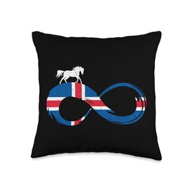 Icelanders Icelandic Horse Riding Designs Horses Gift Riding Iceland Flag Infinity Throw Pillow, 16x16, Multicolor