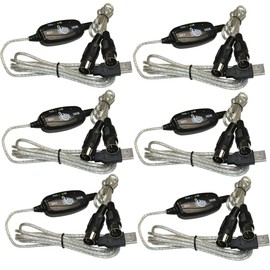 UCCKEYI 6Pcs USB in-Out for MIDI Interface 6.6ft / 2m Cable Converter Compatible with PC Music Keyboard Adapter Cord