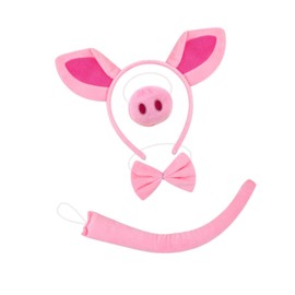 Dickly 4Pcs Pig Ears Headband Nose Bow Tie Tail Costume Versatile Accessories