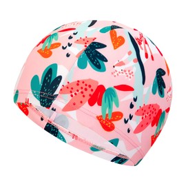 Girls Swim Cap Cute Swimming Cap for Girls Age 3-10 Years Breathable Polyester Cloth Swim Hat Lightweight Bathing Caps for Long and Short Hair