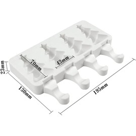 1 Pack Christmas Cute Xmas Tree Shape Popsicle Mold Silicone Ice Pop Molds 4 Cavities Popsicle Mold for Kids Adults Ice Cream Mold Cakesicles Mould DIY Popsicle Maker Homemade Popsicle Silicone Mold C