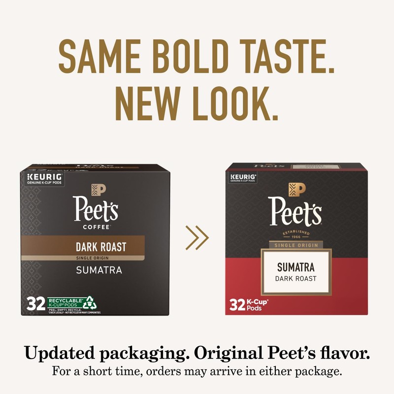 Peet's Coffee, Dark Roast Single Serve Coffee Pods, 100% Arabica