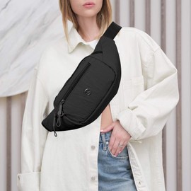 Women Bumbags Fanny Pack for Ladies Fashion Bum Bag Men Lightweight Adjustable Travel Waist Pack for Walking Hiking Running Jogging (Black)