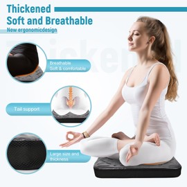 Gel Seat Cushions for Office Chairs,Ultra Thick(2.5" Inch) Dual-Layer Gel &Memory Foam Wheelchair Cushions for Long Sitting, Non-Slip Cover Chair Seat Pads for Office, Computer Desk,Car & Truck