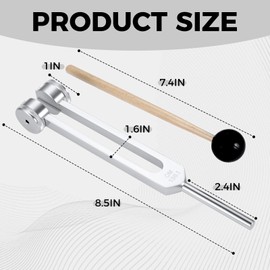 136.1 Hz OM Tuning Fork Weighted, Heart Chakra Tuning Fork for Sound Healing, Meditation, Immune System and Circulatio, Silver