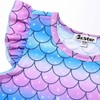 Blue Mermaid Nightgowns Matching Girls&Dolls Flutter Sleeve Pajamas Pjs,Size 10