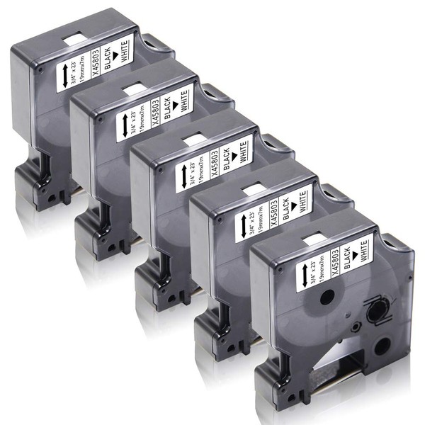 5 x XemaX Compatible with Dymo Label Tape 19 mm