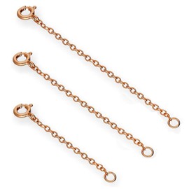 jewellerybox Rose Gold Dipped Sterling Silver Train Chain Extender 3 Inches