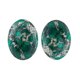 Nupuyai 2 Pieces Cabochon Gemstones for Jewellery Making Flat Back Oval Stone for Charms DIY 18x25mm