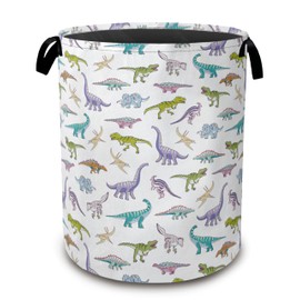 Cute Dinosaur Collapsible Laundry Baskets,Laundry Hamper,Storage Basket with Handles for Bathroom Bedroom College Dormitory Living Room Nursery Organizer 16"x20"