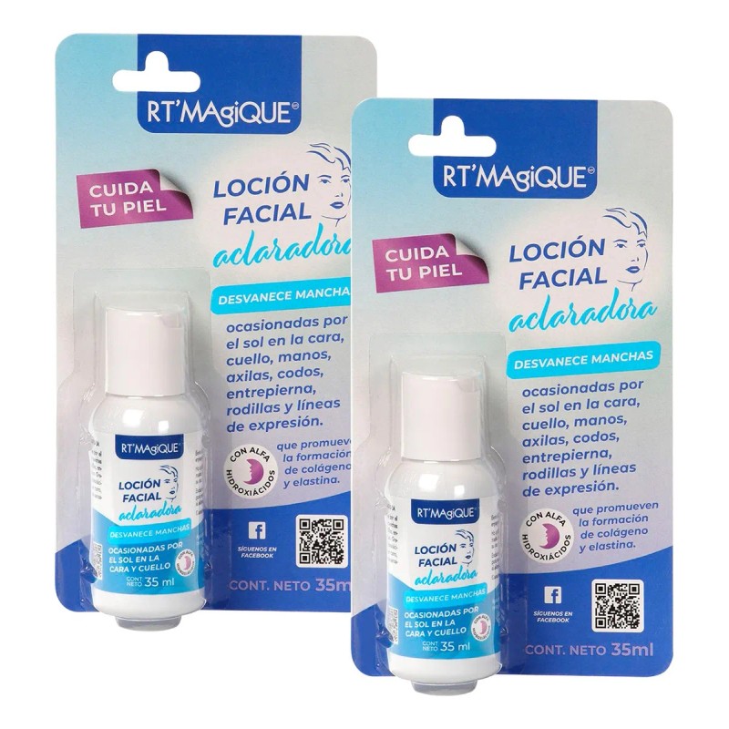 2 Pz Loción Aclaradora Rt Magique Con Acido Glicolico Todo