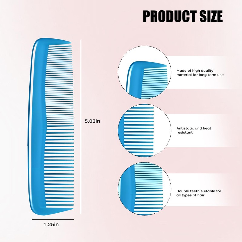 HESSION 3 Pack Coloful Hair Combs For Men Plastic Pocket