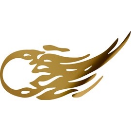 Decal Stickers of Comet 02 (Metallic Gold) (Set of 2) Luxury Weatherproof Vinyl Decal Stickers for Laptop Desktop Smartphone Car Dirt Bike Wall Room Mason Jar Bathtub Door - ANDstic520523GO