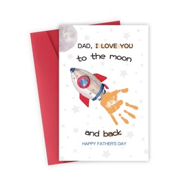 FSSDAS Funny Fathers Day Card for Dad, Happy Father's Day Card Gifts from Daughter Son Kids, DAD I Love You to The Moon and Back