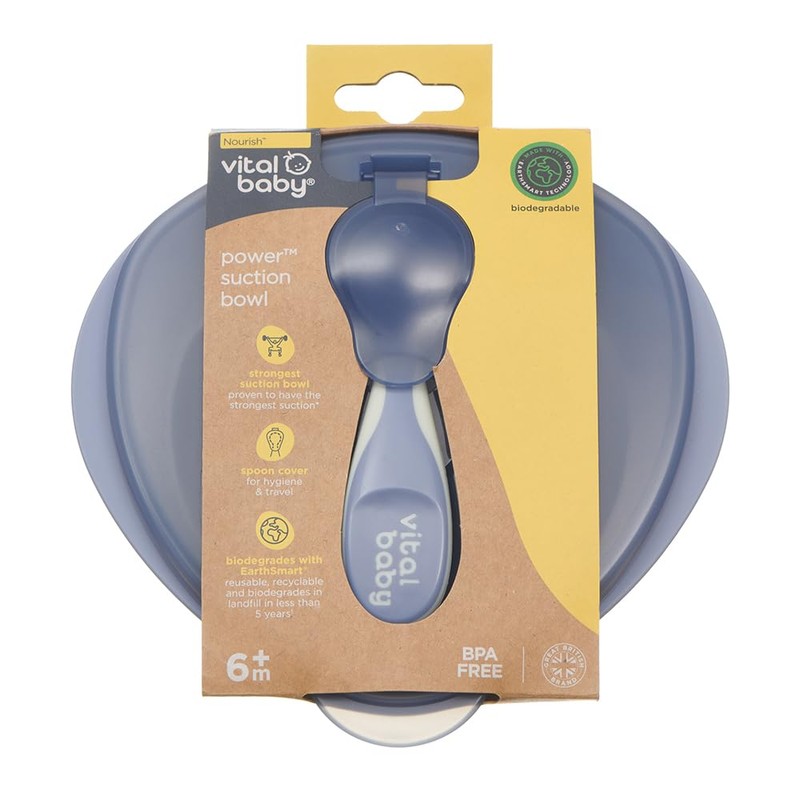Vital Baby Nourish Power Suction Weaning Bowl with Lid and
