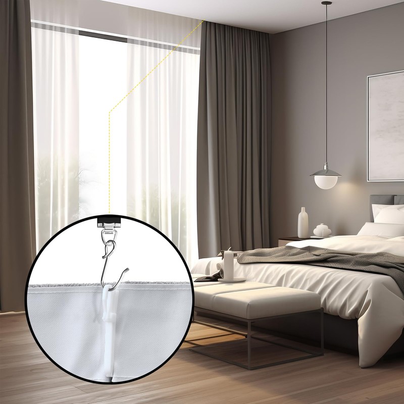 Room divider Ceiling Track set for Curtains with hooks, Corner