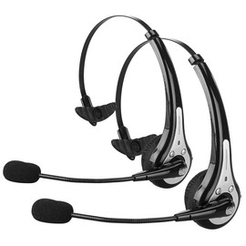 Callstel Telefon Headset: 2er Pack Profi-Mono-Headset mit Bluetooth, Geräuschunterdrückung (Headset-Mikrofon, Bluetooth, BT-Headset, Freisprecheinrichtung)