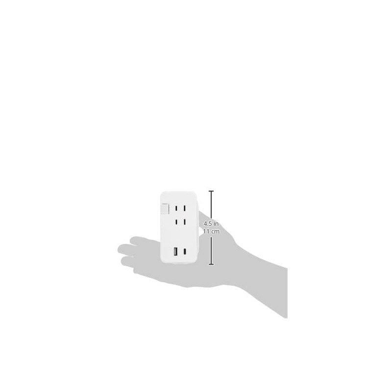Premium Style iCharger PG-UACTAP04WH AC Power Strip with USB Port,